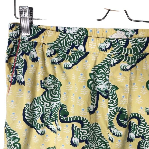 Printfresh Tiger Queen Pajama Pants XS Yelllow Green Pockets - Picture 5 of 12
